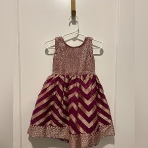 Gold & plum baby dress.